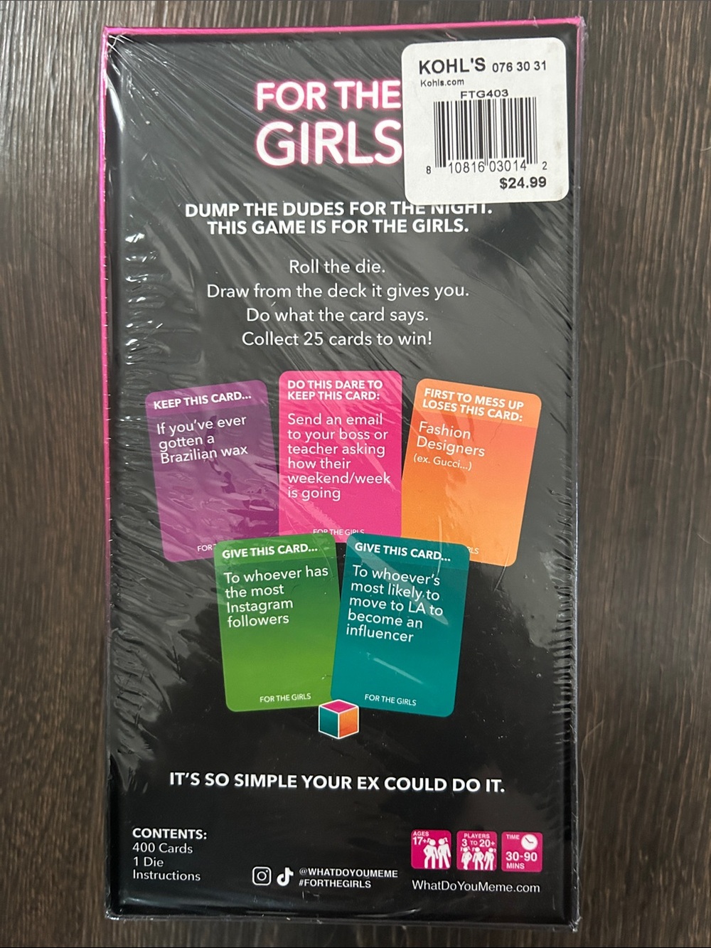 For The Girls Adult Party Game - Pink & Black - Picture 2 of 2
